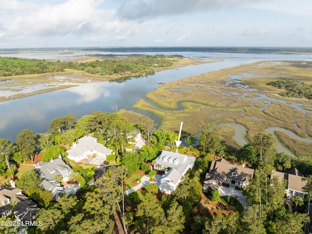 1448 Gleasons Landing Dr, Saint Helena Island, SC 29920 - drone / aerial view featuring a residential view and a water view