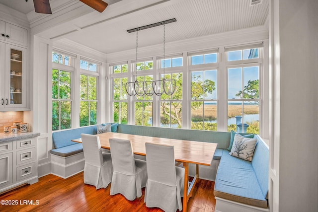 1448 Gleasons Landing Dr, Saint Helena Island, SC 29920 - sunroom / solarium with a healthy amount of sunlight, a water view, and french doors