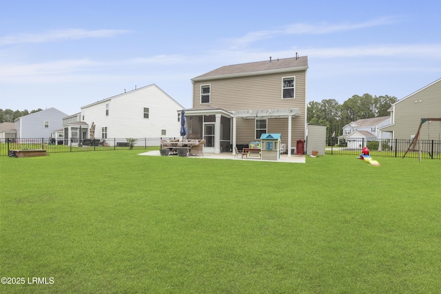 118 Beckenridge Cir, Okatie, SC 29909 - rear view of property featuring a patio and a sunroom