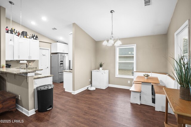 bedroom featuring dark hardwood / wood-style floors and ceiling fan