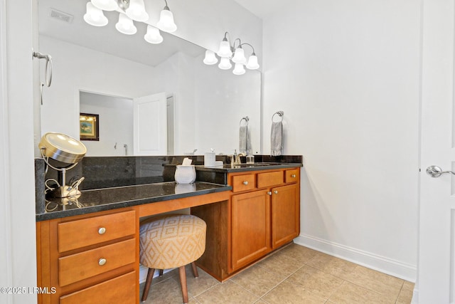 bathroom featuring vanity and tile patterned floors