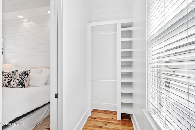 spacious closet with hardwood / wood-style floors