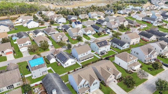 bird's eye view with a residential view