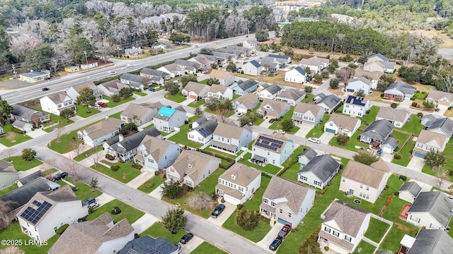 drone / aerial view with a residential view