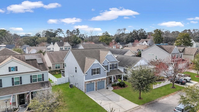 drone / aerial view with a residential view