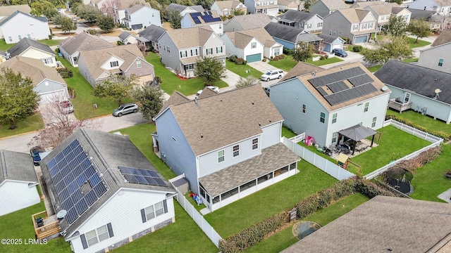 aerial view with a residential view