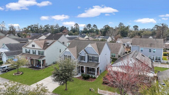 bird's eye view with a residential view