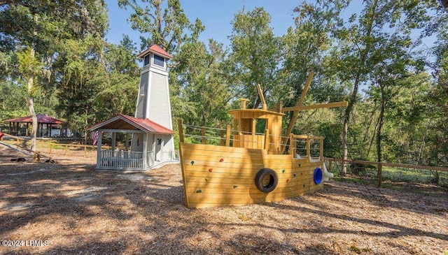 view of playground featuring a gazebo