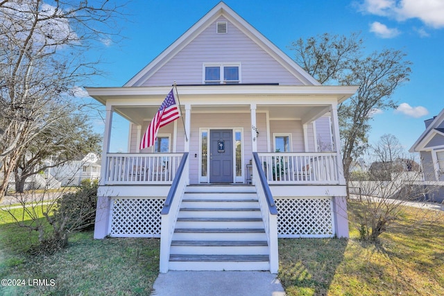 bungalow-style home featuring a porch