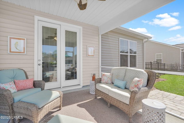 214 Lombards Mill Ln, Okatie, SC 29909 - view of patio / terrace featuring fence and outdoor lounge area