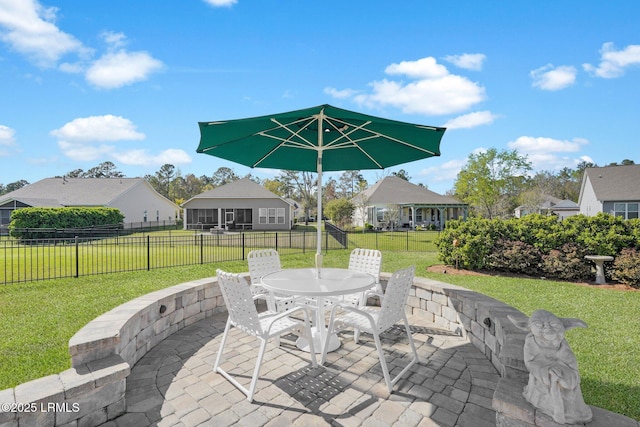 214 Lombards Mill Ln, Okatie, SC 29909 - view of patio / terrace with a residential view, outdoor dining area, and fence private yard