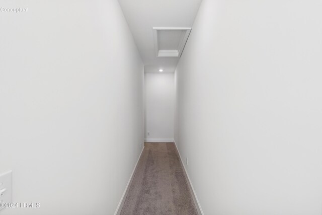 47 Silver St Unit 102, Ridgeland, SC 29936 - hall with carpet floors, attic access, and baseboards