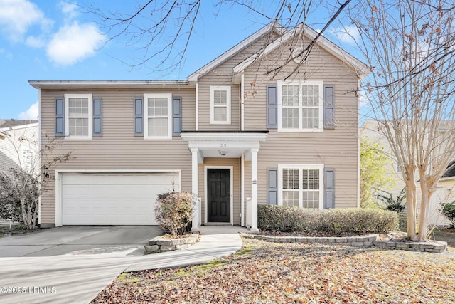 view of front of house with a garage