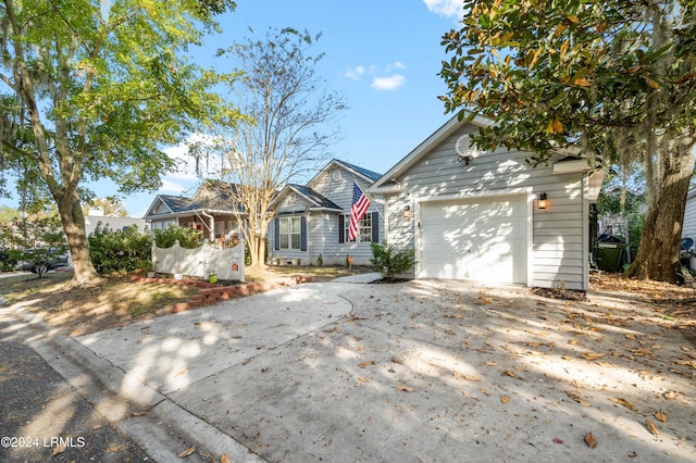 view of front property with a garage