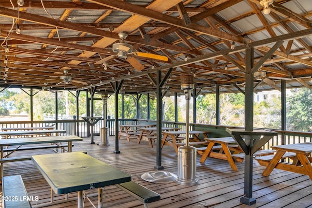 exterior space featuring vaulted ceiling