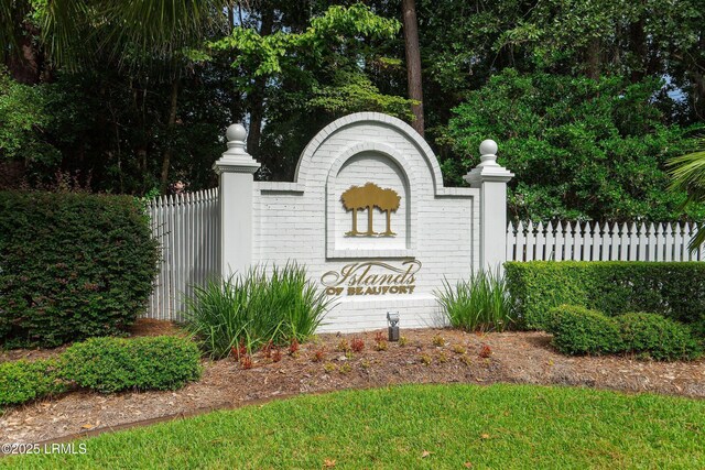 view of community sign