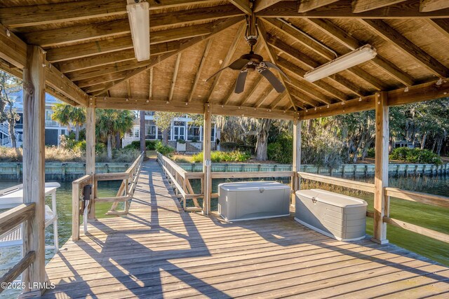 view of dock with a gazebo