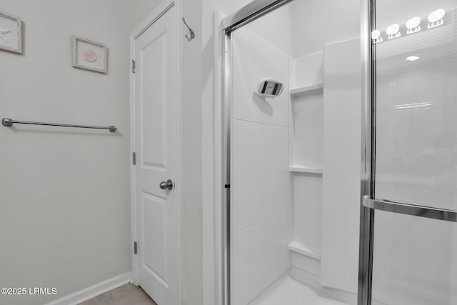 bathroom featuring walk in shower