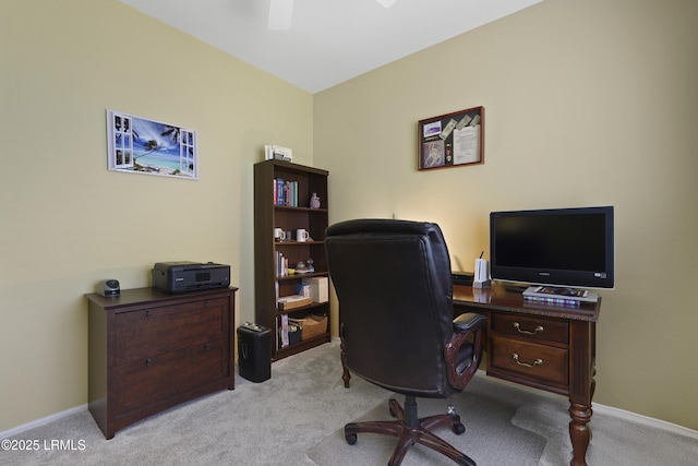 11 Argent Way, Bluffton, SC 29909 - home office featuring light colored carpet, ceiling fan, and baseboards