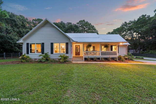 17 Audubon Rd, Ladys Island, SC 29907 - view of front of home with covered porch and a metal roof