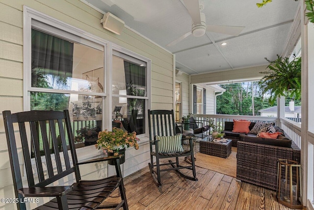 17 Audubon Rd, Ladys Island, SC 29907 - wooden deck featuring ceiling fan and an outdoor hangout area