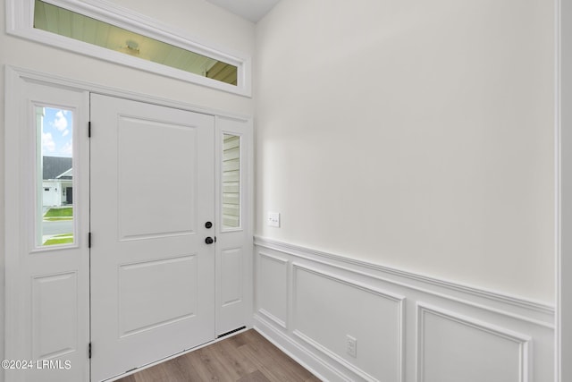 entrance foyer featuring light hardwood / wood-style flooring