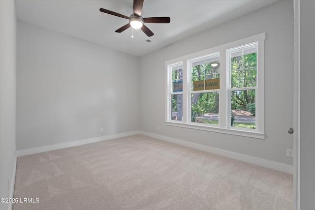 41 Fairfield Rd, Beaufort, SC 29907 - carpeted spare room with a ceiling fan, baseboards, and visible vents