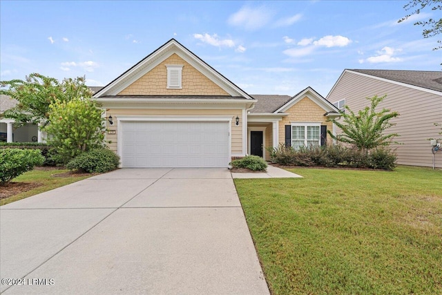 view of front of home with a front yard