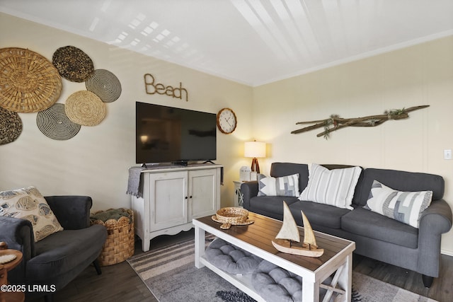 40 Folly Field Rd Unit 340, Hilton Head Island, SC 29928 - living room with wood finished floors and crown molding