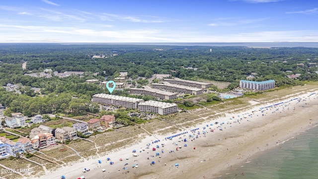 40 Folly Field Rd Unit 340, Hilton Head Island, SC 29928 - drone / aerial view of a forest and waterfront with a beach