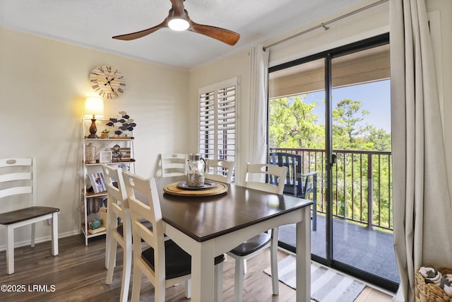 40 Folly Field Rd Unit 340, Hilton Head Island, SC 29928 - dining area featuring ceiling fan and wood finished floors