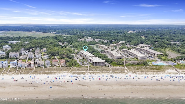 40 Folly Field Rd Unit 340, Hilton Head Island, SC 29928 - aerial view of expansive beach and a heavily wooded area