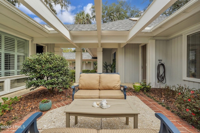 view of patio / terrace with an outdoor living space