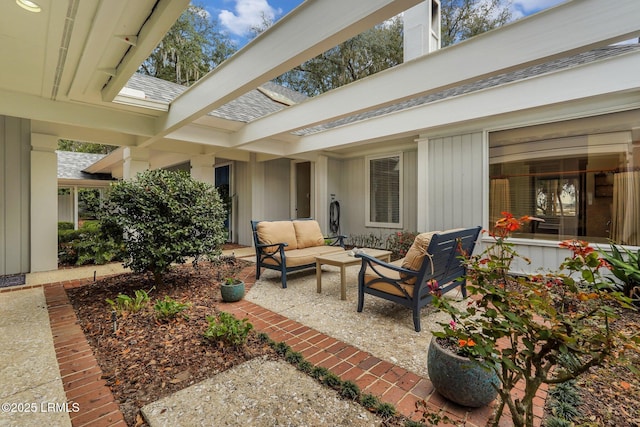 view of patio with an outdoor living space