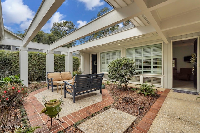 view of patio / terrace featuring an outdoor living space