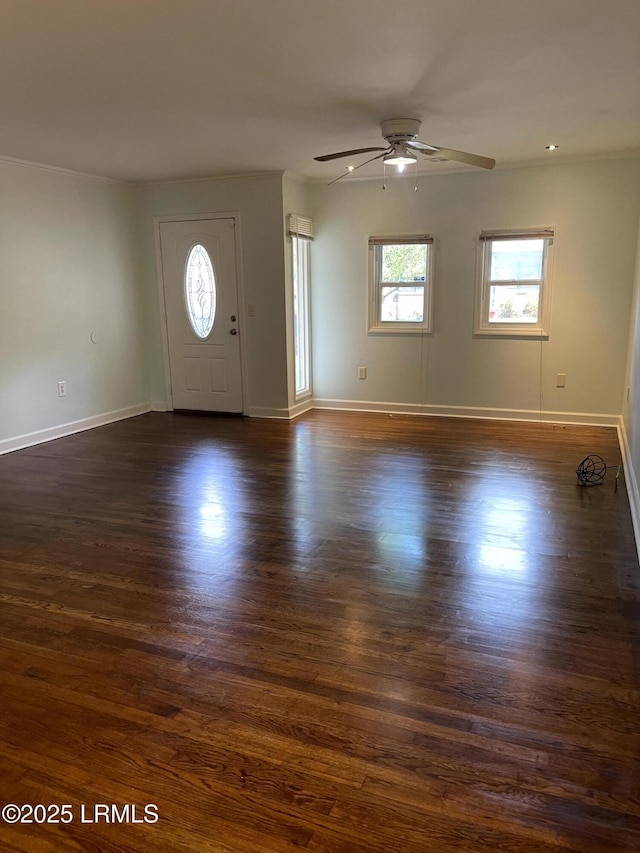 1806 6th St, Beaufort, SC 29902 - foyer entrance featuring a ceiling fan, dark wood-style flooring, and baseboards