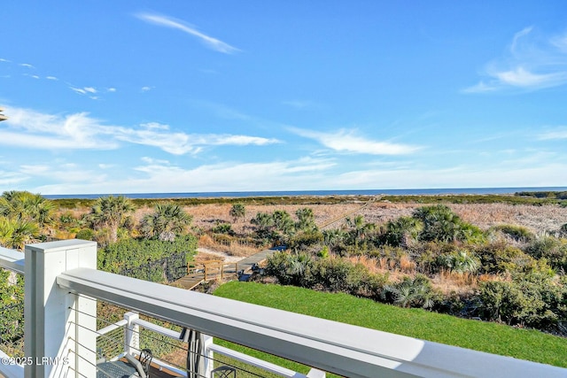 balcony with a water view