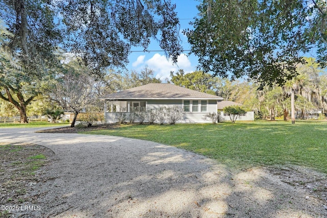 view of front of house with a front yard