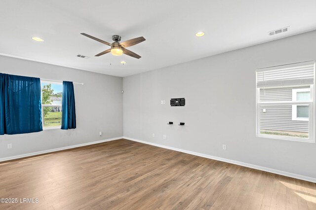 23 Toxaway Ln, Beaufort, SC 29906 - unfurnished room featuring wood finished floors, a ceiling fan, visible vents, and recessed lighting