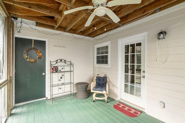 deck featuring ceiling fan