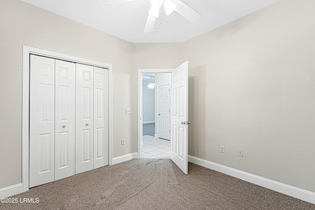 4 Applemint Ln, Beaufort, SC 29906 - unfurnished bedroom with carpet floors, a closet, and a ceiling fan