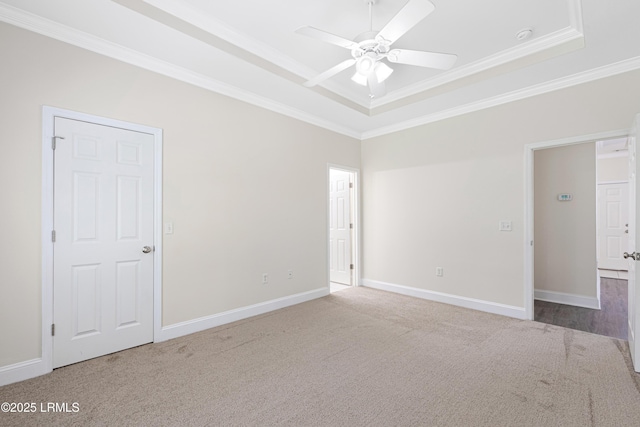 4 Applemint Ln, Beaufort, SC 29906 - carpeted spare room featuring a raised ceiling, ornamental molding, and a ceiling fan