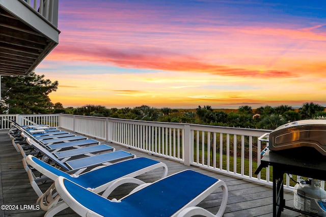 view of deck at dusk