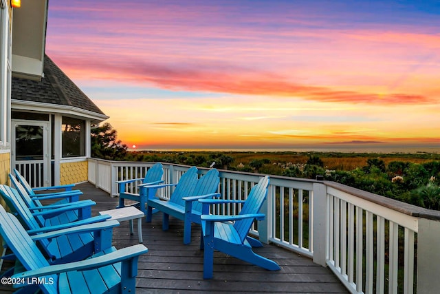 view of deck at dusk