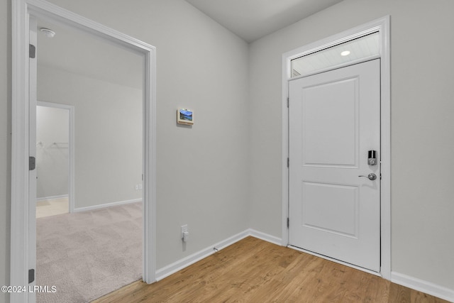 entryway featuring light hardwood / wood-style floors