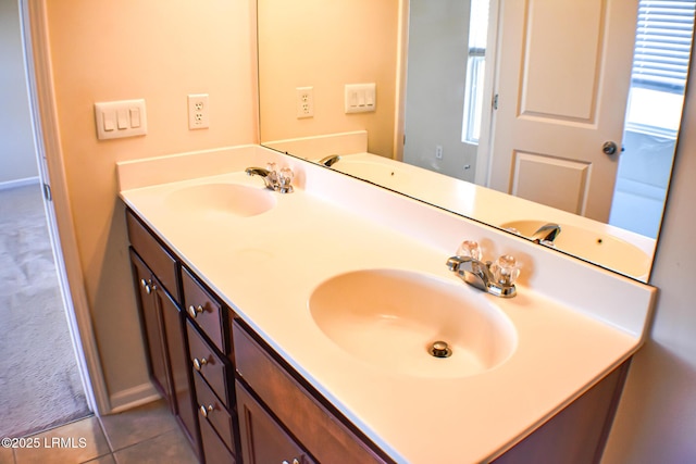48 Pennyroyal Way, Beaufort, SC 29906 - bathroom with double vanity and tile patterned flooring