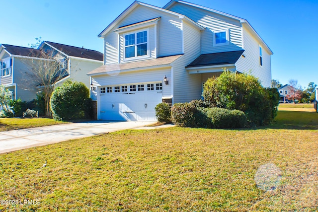 48 Pennyroyal Way, Beaufort, SC 29906 - traditional home with a garage, concrete driveway, and a front yard