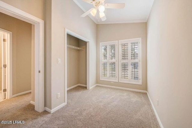1 Wateree Ct, Beaufort, SC 29902 - unfurnished bedroom featuring carpet, a closet, and a ceiling fan