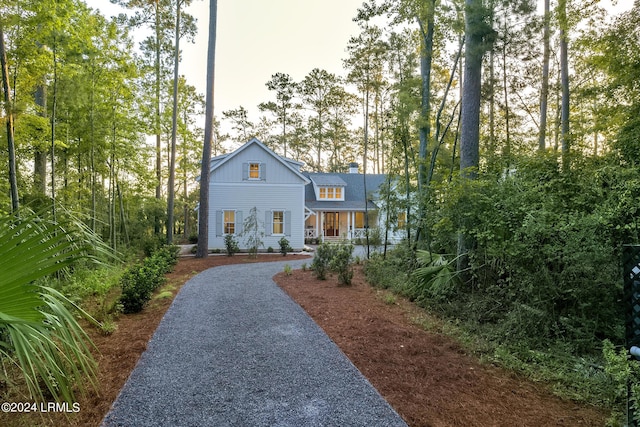 view of front of property with a porch