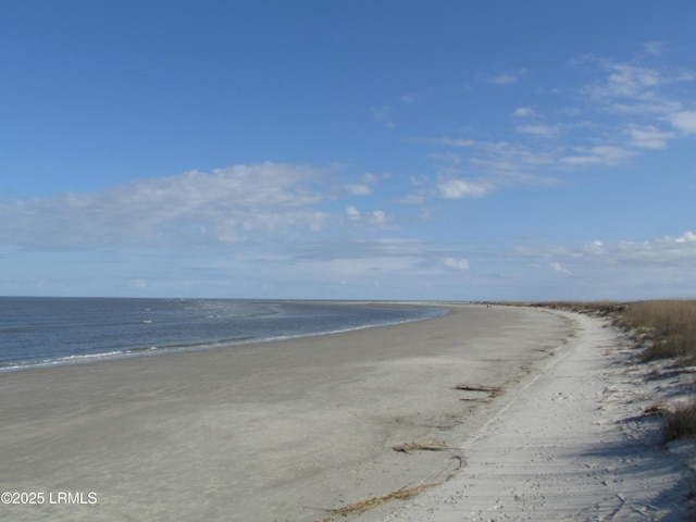 view of water feature featuring a beach view